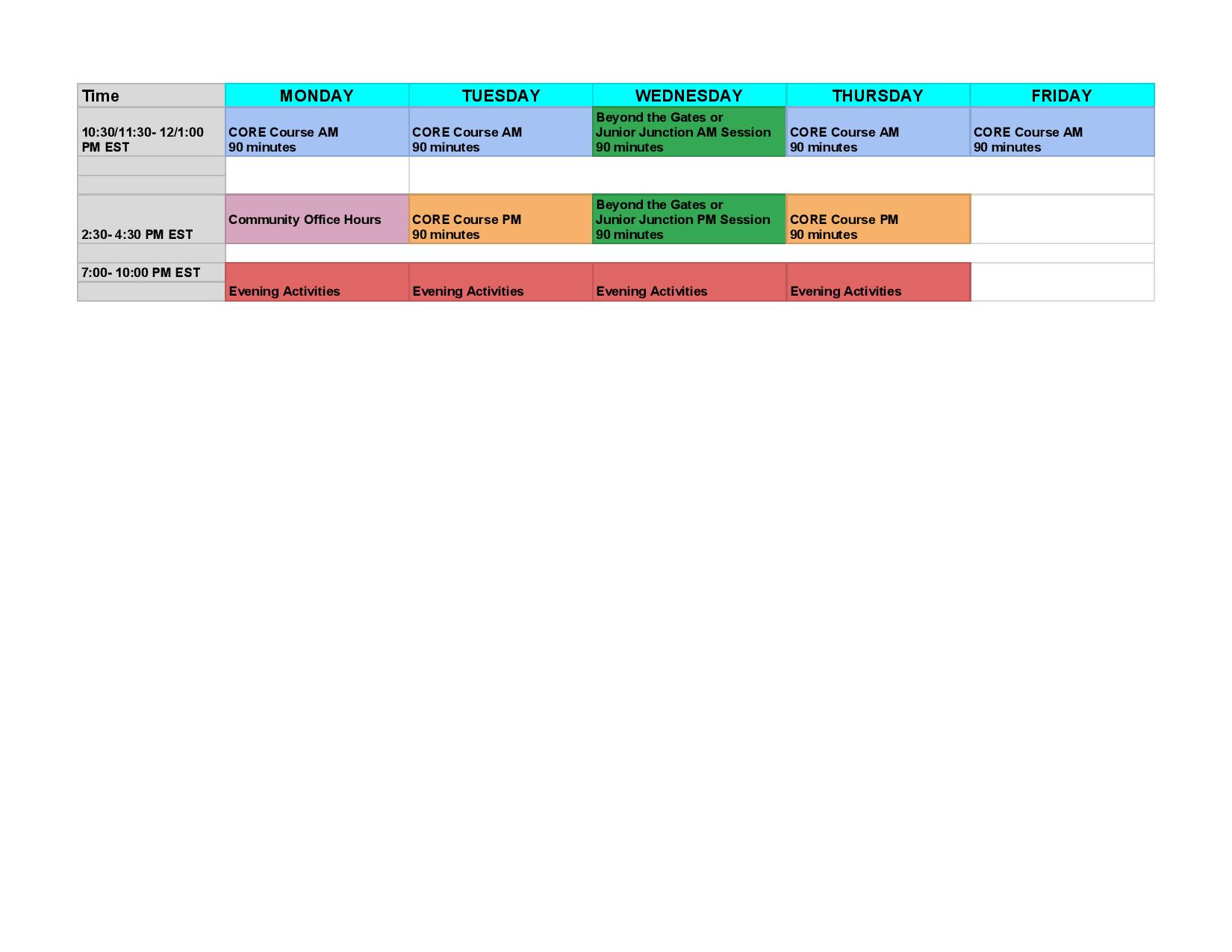 schedule